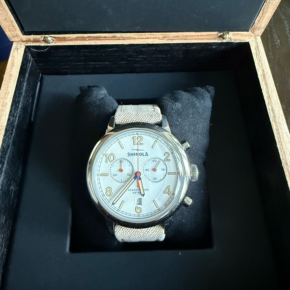 Shinola Silver Chronograph Men's Watch